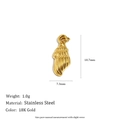 Golden shell pendant in 18K gold plated stainless steel, size 18.7x7.3mm for women - Conch Shell (N3726_2)