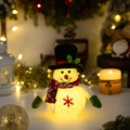 Muñeco de nieve navideño luminoso con LED, bordado de copo de nieve rojo y sombrero - Muñeco Brillante de Muñeco de Nieve con Sombrero de Copa