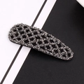 Pasador de pelo vintage negro con pedrería color carbón y diseño de malla elegante - Malla Gris [Gota]