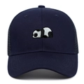 Cappellino da baseball mesh blu scuro con ricamo panda carino per protezione solare - Regolabile / Blu navy