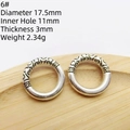 Close-up of vintage silver accessory ring with relief patterns and 17.5mm diameter - 6# Wide Retro Pattern Ring