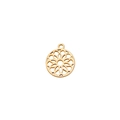 Golden round Celtic knot pendant with hollow geometric flower design for jewelry making - Chrysanthemum / Gold