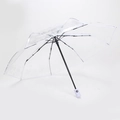 Transparante opvouwbare paraplu met witte bloemmotieven en stevig zwart frame - Automatisch/8 Baleinen / Transparant Bloemen Wit