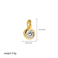 Detail view of a 11mm gold birthstone pendant with crystal and dimensions specs - No. 7 Pendant (Clear)