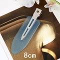 8cm Himmelblauer durchsichtiger Haarclip mit Goldfolien-Glitzer und Metall-Entenschnabel - 24# Haarspange Ohne Knicke / 8cm / Glitzer Blau