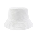 Unisex premium white cotton reversible bucket hat with sun protection and foldable brim - M (56-58cm) / White Outer Black Inner