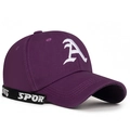 Casquette de baseball violet foncé tendance avec broderie A gothique et ruban sport chic - Réglable / Violet