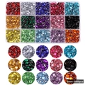 15-compartment storage box with 3800pcs 5mm colorful flatback resin rhinestones - BKHZ-023 (5mm-3800pcs)