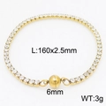 Bracciale tennis dorato con zirconi cubici e chiusura magnetica da 6mm - Stile A Oro (KB163485-Z)