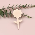Unfinished wooden flower plant label stake in natural wood color for garden decor - No.12 (Flower Stake)