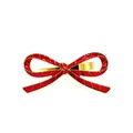 Red enamel bow napkin ring with gold metal edges for Valentine's Day table setting - Style 20-Red Enamel Bowknot