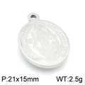 Colgante ovalado de San Benito en acero inoxidable plateado, medida 21x15mm - Estilo Ovalado Plateado San Benito (KLJ4890-Z)