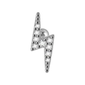 Silver lightning bolt ear stud with sparkling white zircons and threaded ball back - Silver Pave Lightning Bolt (#9)