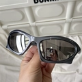 Outdoor cycling sports sunglasses with dark grey frames and semi-transparent lenses - Irregular Gun Color Frame Mercury Lens