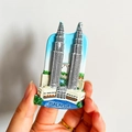 3D resin Malaysia Petronas Twin Towers fridge magnet souvenir for home decoration - (61) Petronas Towers Malaysia