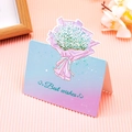 3D pop-up greeting card with blue pink gradient baby's breath flower bouquet - Gypsophila - Best Wishes