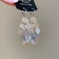Detalle de pendientes de borla de rombos en plata S925 con diseño geométrico - Plata-Rombo