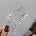 Minimalist transparent square hair claw clip made of durable plastic material - Large 10.5cm Transparent