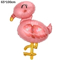 Pink and gold flamingo foil balloon 65x100cm for party decoration closeup detail - Cartoon Flamingo