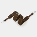 Dark brown pebbled leather wide shoulder strap with silver metal spring hooks for handbags - Caramel Silver Buckle