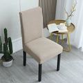 Elastic thickened waffle textured chair cover in beige for dining chairs at home - General Specification / Khaki