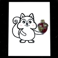 Handcrafted ruby zoisite acorn crystal stone held by a cute cartoon squirrel card - Dragon Blood Jasper (1pc)