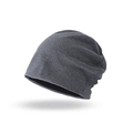 Grey waffle knit slouchy beanie for autumn with warm textured fabric for adults - Waffle Texture Style / Light Gray