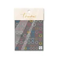 Detail of colorful smiley face and heart nail stickers on thin flexible gray backing - Colorful Heart Smiley Style (to623)