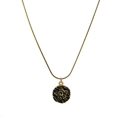 Collana a catena serpente placcata oro 18 carati con ciondolo ovale totem sole - Tondo Dorato