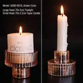 Amber dual-use glass candle holder for 5cm tea lights and 2.2cm taper candles - G080-0010 Amber / Dual-End (5cm Tealight/2.2cm Taper)