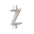 Silver metal letter Z pendant accessory with dual rings for jewelry DIY making - Letter Z / Steel