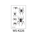Waterproof 3D realistic black spider temporary tattoo sticker style WS-K226 on white - Multi-Size Black Spiders (WS-K226)