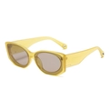 Retro square oversized yellow transparent sunglasses with light brown lenses for women - Translucent Yellow Frame Light Grey Lens