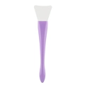 Silicone face mask brush with ergonomic purple handle and soft white flat applicator - Purple Handle White Head