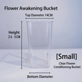 Small rectangular acrylic floral bucket with dimensions of 24.5cm height for flower care - Transparent Bucket (Square Small)