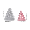 3D Christmas tree silicone candle mold with star cutouts and size measurements - Christmas Tree - Insert / White