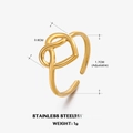 Minimalistischer vergoldeter Edelstahl-Herzring mit verstellbarem offenem Design - Einstellbar Offen / Gold