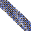 Deep blue faceted glass rice beads with golden edges for DIY jewelry making - Transparent Royal Blue 4x6mm