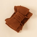 Soft brown knit bow headband for infants featuring a double-layer elastic texture - Brown