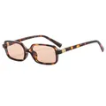 Gafas de sol retro rectangulares con montura de carey y lentes de color naranja - Montura Carey Floral Lentes Champán