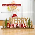 Insegna in legno Merry Christmas con albero e cappello di Natale, lunga 34cm - Stile Cappello di Babbo Natale