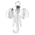 Colgante de cabeza de elefante en acero inoxidable plateado con acabado metálico pulido - Color Acero