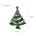 Detail view of green enamel Christmas tree brooch with size and weight dimensions - XZ5016 Green Christmas Tree
