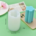 Detail der 9,8 cm hohen Zylindersilikonform mit Blumenmuster und Produktmaßen für DIY - Sechsblättrige Blume Zylinder Stil (8)