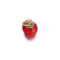3D red tomato fruit charm pendant with green leaf for DIY jewelry making - Tomato/Apple Pendant 3