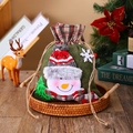 Detail der Weihnachtsgeschenktüte mit 3D Schneemann Motiv und praktischem Kordelzug - Schneemann / Dunkelgrün