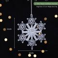 Sparkling transparent acrylic snowflake ornament with silver glitter for Christmas decor - Fine Powder Snowflake