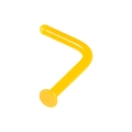 Piercing naso a L dorato lucido con piccolo disco terminale per gioielli corpo - Arancione Forma L 1x6.5x2mm