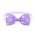 Adjustable purple polka dot pet bowtie with elastic strap for cats and dogs - Light Purple with White Dots