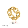 Elegant 18K gold-plated double-layered chain ring in size US 7 weight 4.5g - US 7 / Chain Style (T313)